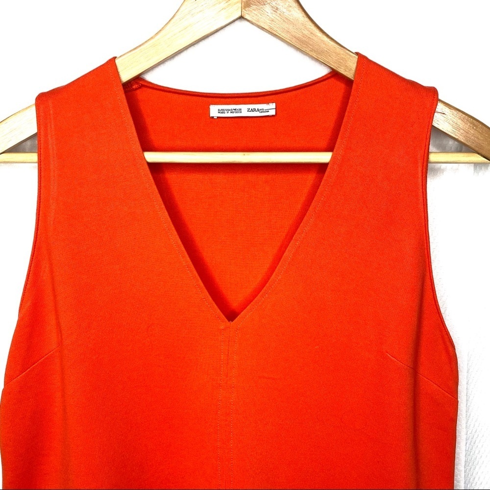 Zara Sleeveless Top Orange Small Minimalist - Picture 10 of 10